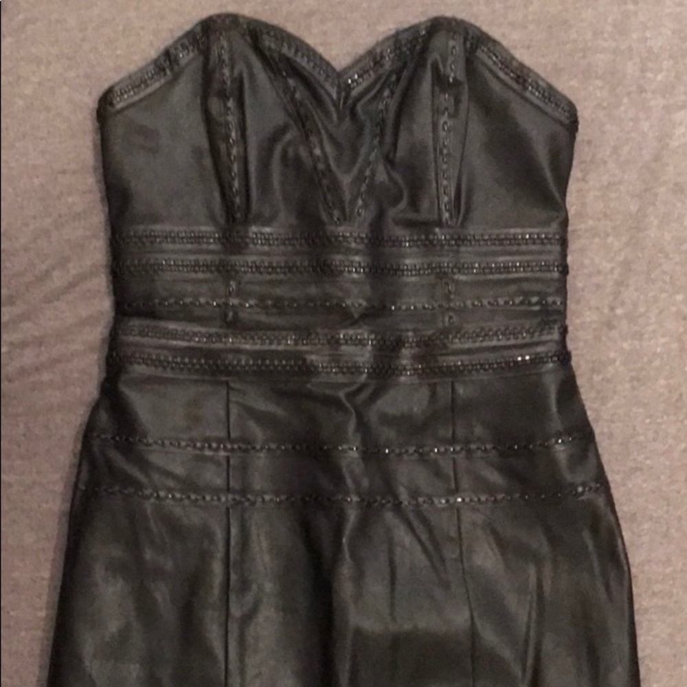 Black leather Guess mini dress
